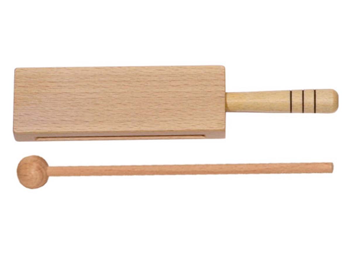 Holzblocktrommel mit Griff – Bild 1