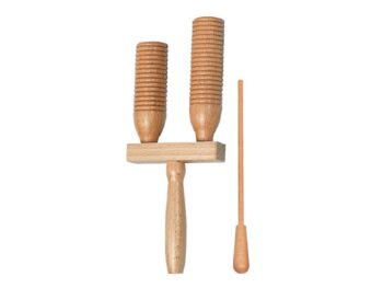 Doppel-Guiro (Wooden Agogo) mit Schlägel