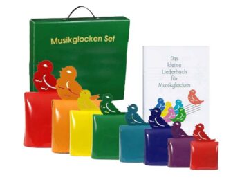 Musikglockensatz bunt im Koffer
