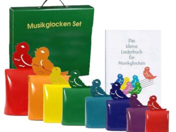 Musikglockensatz bunt im Koffer
