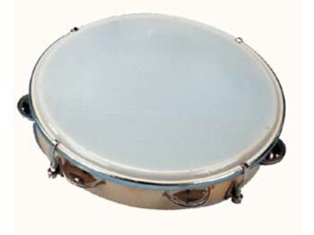 Rahmentrommel mit Plastikfell und Schellen