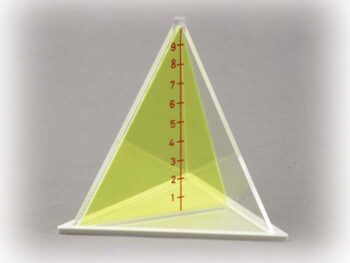 3-seitige Pyramide mit entnehmbarem Schnitt