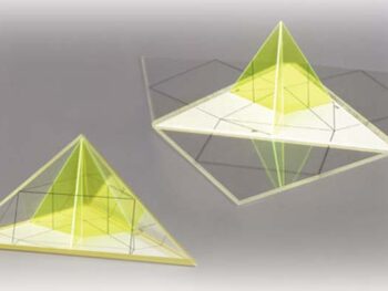 Unregelmäßige Pyramide mit gleichen Neigungswinkeln