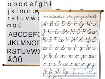 Schrifttafel - Vereinfachte Ausgangsschrift VA
