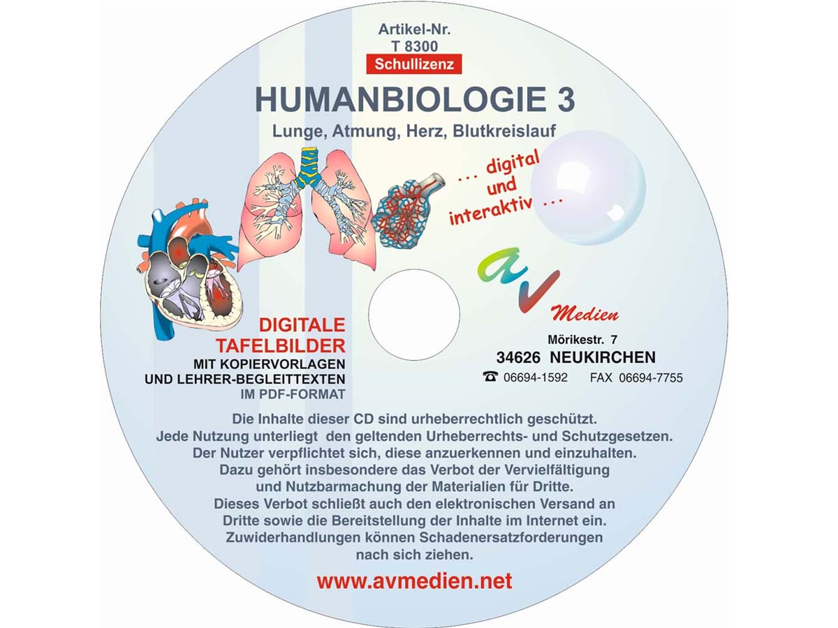 Humanbiologie 3: Lunge, Atmung, Herz, Blutkreislauf – Bild 1