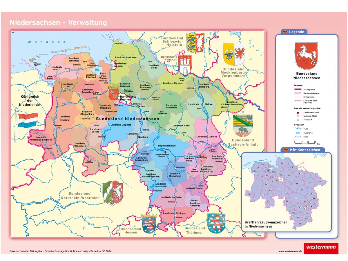 Niedersachsen, physisch/politisch – Bild 2