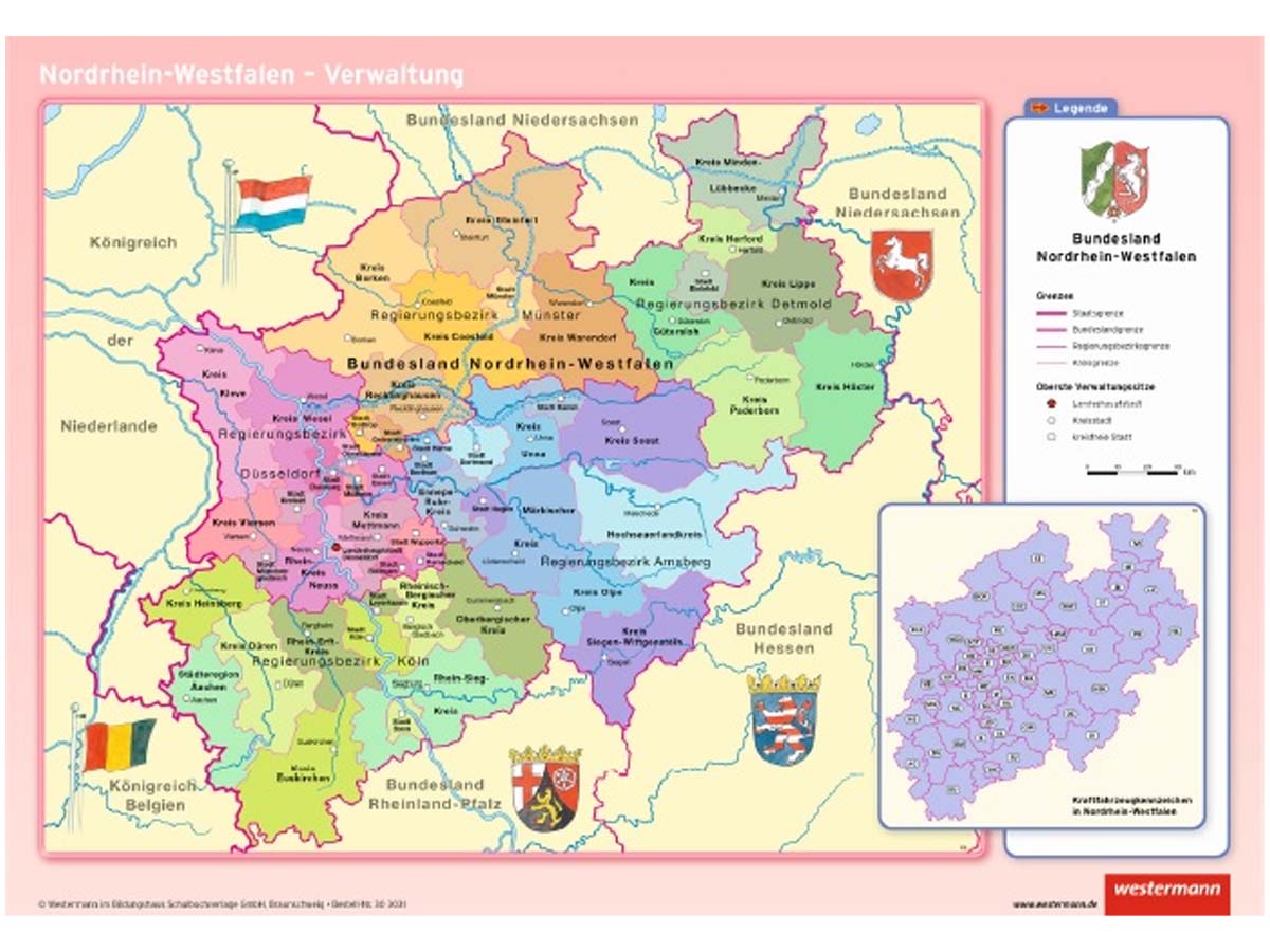 Nordrhein-Westfalen, physisch/politisch – Bild 2