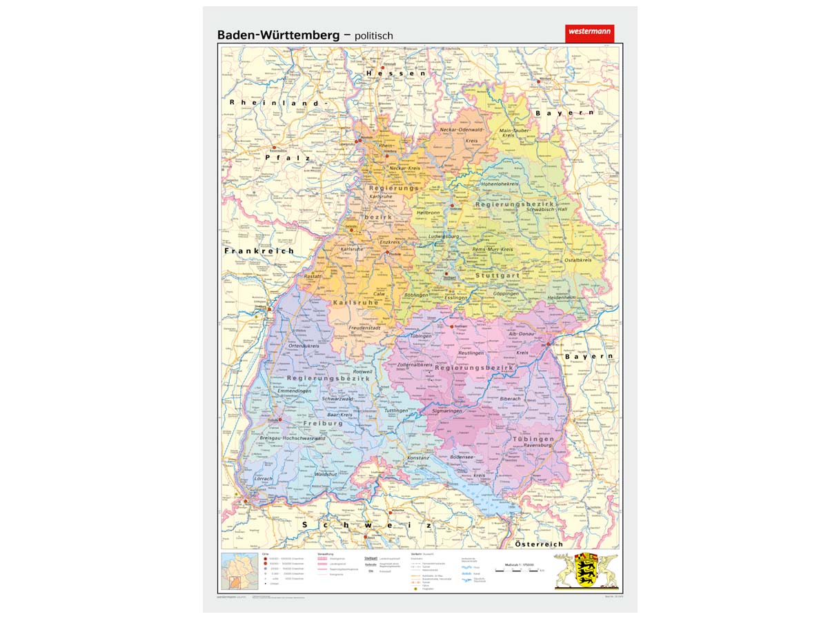Baden-Württemberg - physisch / politisch – Bild 2
