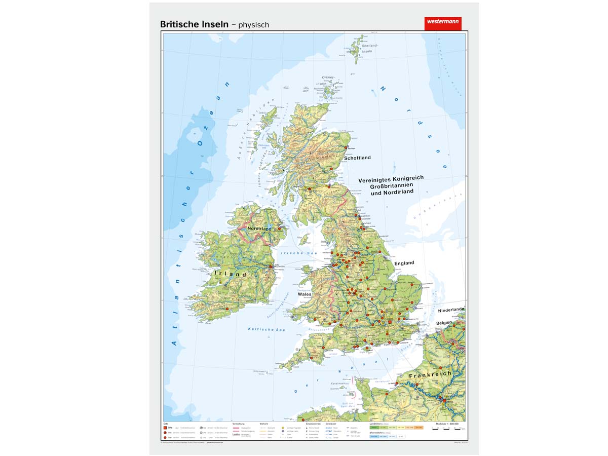 Britische Inseln - physisch / politisch – Bild 1