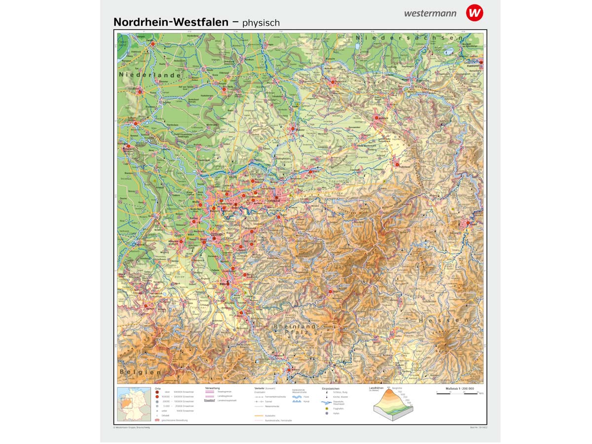 Nordrhein-Westfalen - physisch / politisch – Bild 1