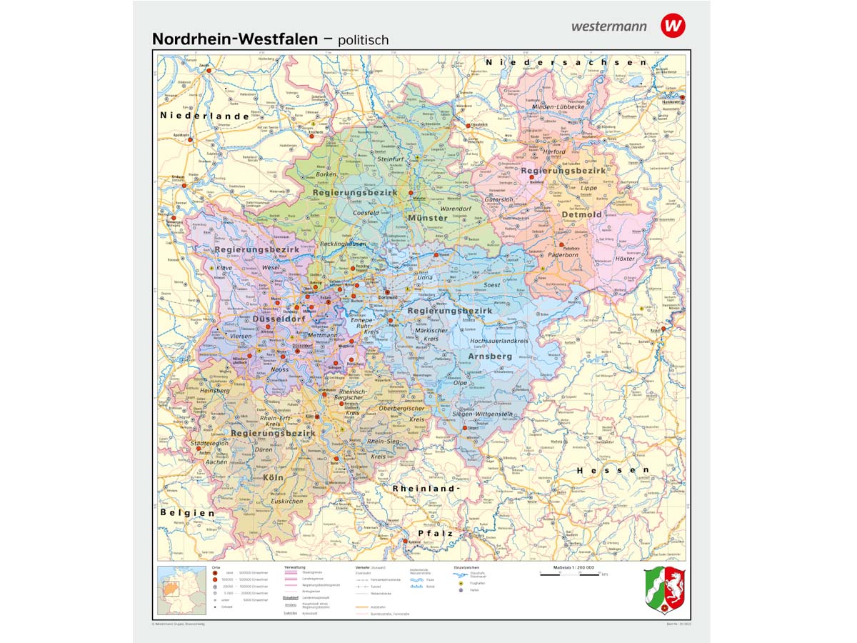 Nordrhein-Westfalen - physisch / politisch – Bild 2