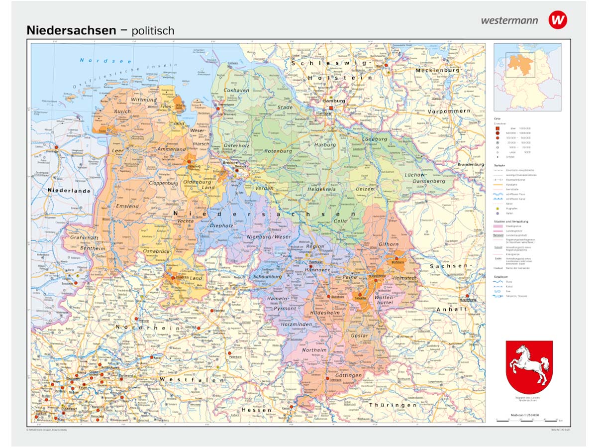 Niedersachsen - physisch / politisch – Bild 2