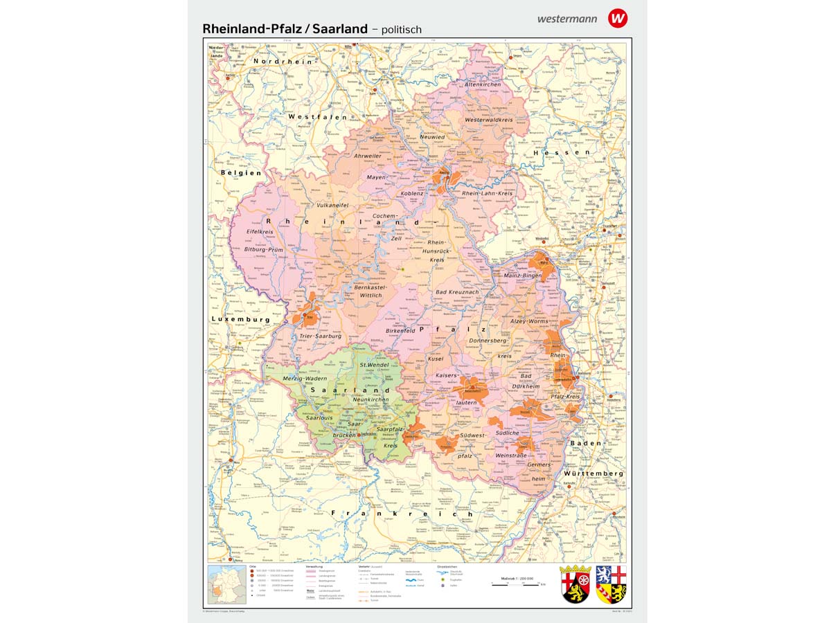 Rheinland-Pfalz/Saarland - physisch / politisch – Bild 2