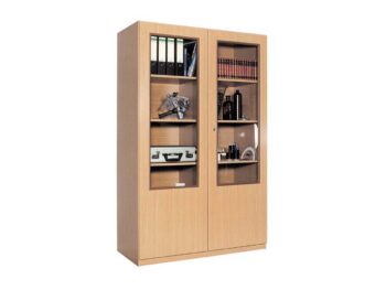 Schrank mit 2/3 Türen-Glasausschnitt und Mittelwand