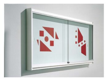 Holzrahmenvitrine - Rückwand weiß