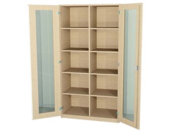 Schrank mit Ganz-Glasausschnitt und Mittelwand