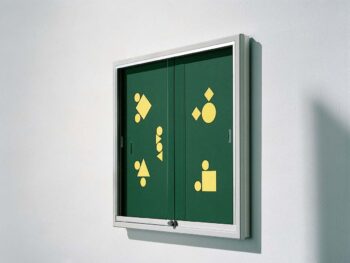 Stahlrahmenvitrine - Rückwand grün