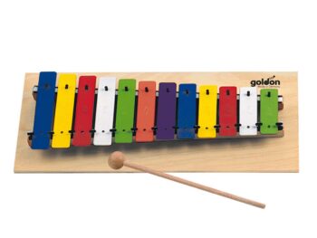 Metallophon auf Holzbrett