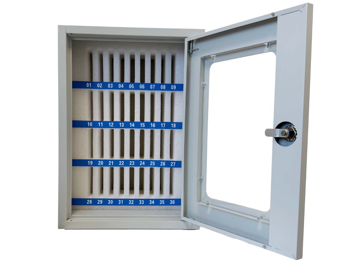Handytresor aus Stahl mit 36 Slots mit Zylinderschloss – Bild 3